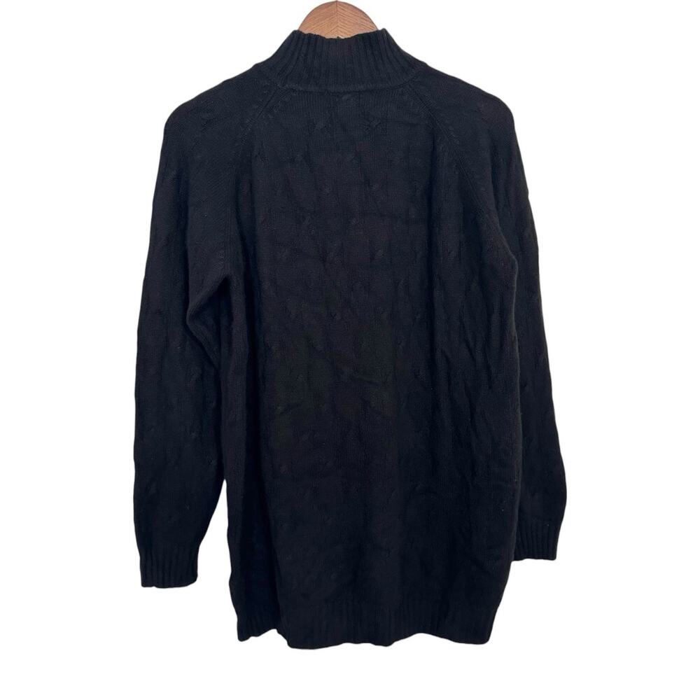 Mendocino Black 100% Cashmere Cable Knit Mock Neck Sweater Men’s Medium